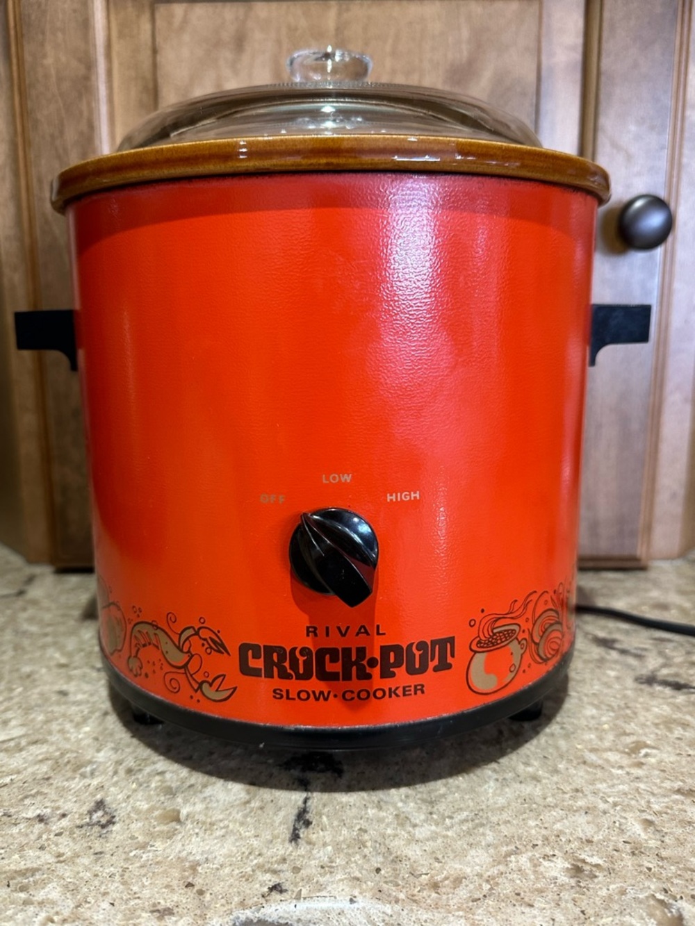 Vintage 1970’s Rival Orange Crock-Pot Slow Cooker 3.5 qt.